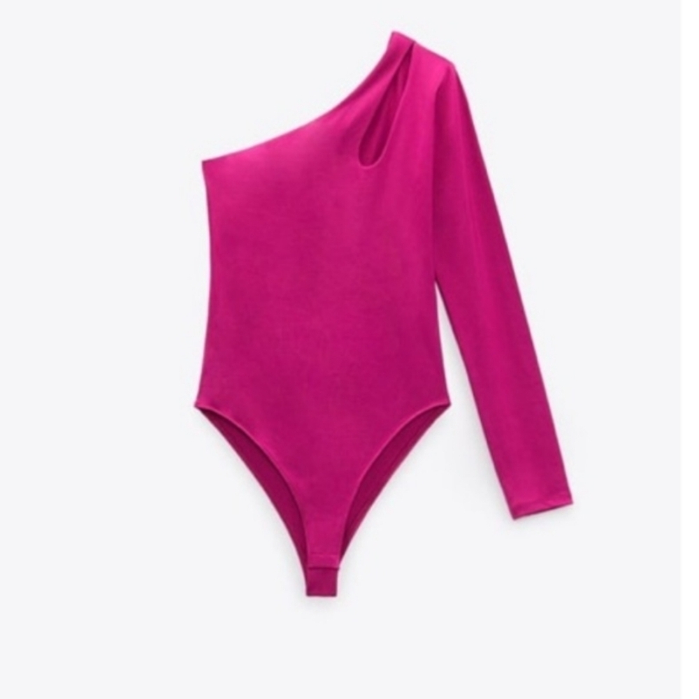 One-Shoulder Pink Top - Picture 3 of 12